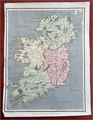 Ireland Munster Leinster Connaught Ulster Dublin 1809 Cooper nice hand color map