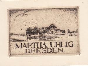 Bild des Verkufers fr Martha Uhlig Dresden. Elbinsel und Segelboot. zum Verkauf von Antiquariat  Braun