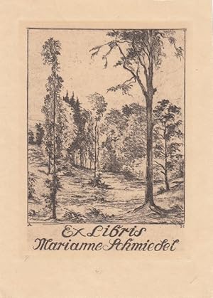 Bild des Verkufers fr Ex Libris Marianne Schmiedel. Baumlandschaft. zum Verkauf von Antiquariat  Braun