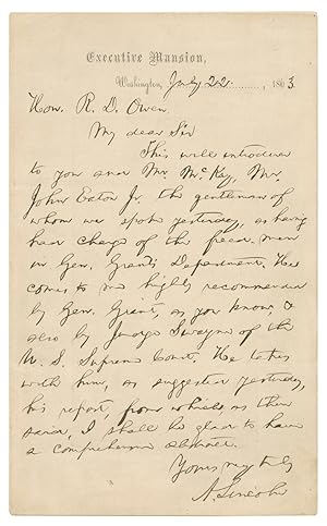 Abraham Lincoln Introduces Ulysses S. Grants Superintendent of Freed Slaves to the American Free...