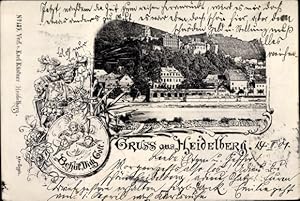 Imagen del vendedor de Ansichtskarte / Postkarte Heidelberg am Neckar, Stadtansicht mit Schloss a la venta por akpool GmbH