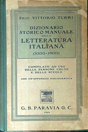 Bild des Verkufers fr Dizionario storico manuale della letteratura italiana zum Verkauf von Librodifaccia