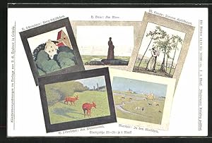 Bild des Verkufers fr Ansichtskarte Bilder in Zeitung, Uterm Apfelbaum, Am Waldesrand zum Verkauf von Bartko-Reher