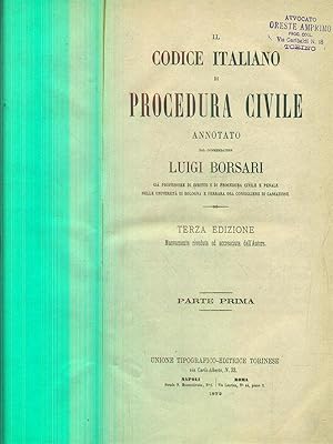 Bild des Verkufers fr Il codice italiano di procedura civile parte prima zum Verkauf von Librodifaccia