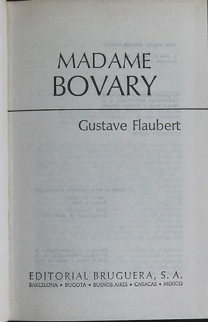 Imagen del vendedor de Madame Bovary. a la venta por Librera y Editorial Renacimiento, S.A.