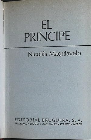 Imagen del vendedor de El Prncipe Estudio Preliminar. a la venta por Librera y Editorial Renacimiento, S.A.