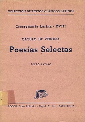 Imagen del vendedor de POESAS SELECTAS. Texto Latino a la venta por Librera Torren de Rueda