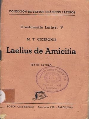 Seller image for LAELIUS DE AMICITIA. . Texto Latino for sale by Librera Torren de Rueda