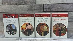 Seller image for 8 Lynne Graham Romance Books Set: ( Her Italian Boss, His Queen by Desert Decree, Desert Prince Bride of Innocence, The Sicilian's Stolen Son, Rafaello's Mistress, Virgin on Her Wedding Night, The Secrets She Carried, & A Ring to Secure His Heir.) for sale by Archives Books inc.