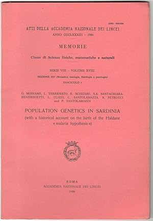 Population genetics in Sardinia (with a historical account on the birth of the Haldane "malaria h...