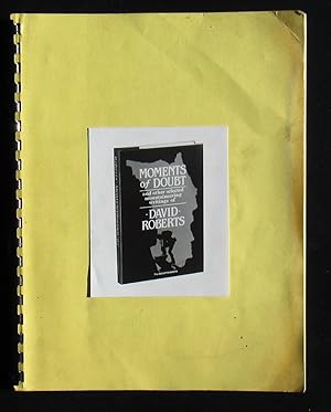 MOMENTS OF DOUBT AND OTHER MOUNTAINEERING WRITINGS -- 1986 ADVANCE PROOF of First Editiion