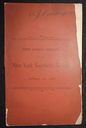 Account of Proceedings of the First Annual Banquet of the New York Southern Society at the Brunsw...