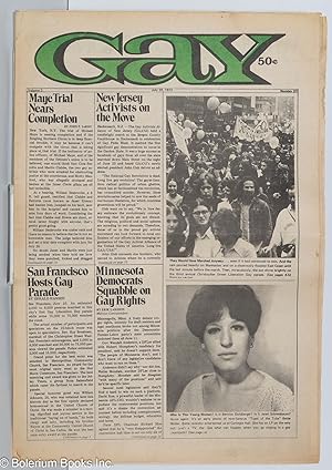 Imagen del vendedor de Gay: vol. 3, #81, July 24, 1972; New Jersey Activists on the Move a la venta por Bolerium Books Inc.