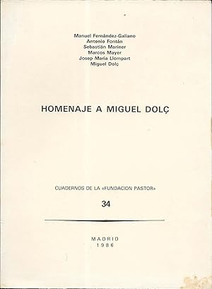 Seller image for Homenaje a Miguel Dol for sale by CA Libros