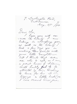 Effarante lettre de Lewis Carroll adressée au père de sa nouvelle « amie-enfant », Amy Burton