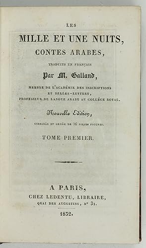 Bild des Verkufers fr Les Mille et Une Nuits. Contes arabes, traduits en Franais par M. Galland [.]. zum Verkauf von Antiquariat INLIBRIS Gilhofer Nfg. GmbH