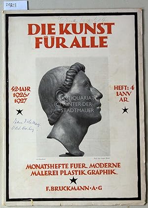 Die Kunst für alle. Monatshefte für moderne Malerei Plastik Graphik. (Einzelheft Januar 1927, 42....