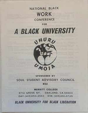 1969 Black Panthers Huey P. Newton and Bobby Seale Civil Rights Pamphlet for a "Black University ...