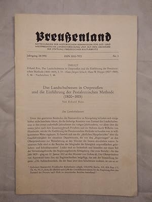 Das Landschulwesen in Ostpreußen und die Einführung der Pestalozzischen Methode (1800-1815). Preu...