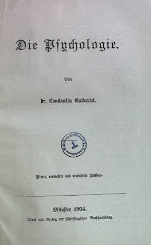 Imagen del vendedor de Die Psychologie. Lehrbuch der Psychologie. a la venta por books4less (Versandantiquariat Petra Gros GmbH & Co. KG)