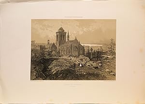 Imagen del vendedor de Lithographie originale. Eglise de Locronan. Finistre.Bretagne contemporaine 1864 a la venta por Librairie Lis Tes Ratures