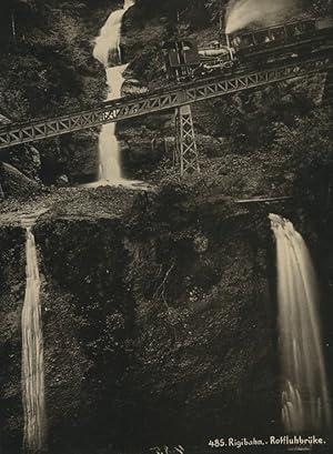 Switzerland Rigibahn Rigi Railways Bridge old photo 1880