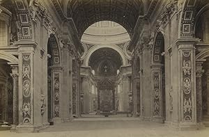 Vatican Rome St. Peter's Basilica interior Old Photo 1880 #1