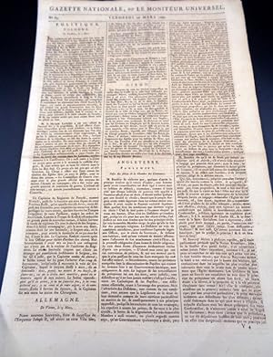 Gazette Nationale, ou Le Moniteur Universel. Issue No 85 26th Mars 1790