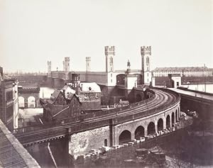 Köln. Auffahrt zur Dombrücke / "Muusfall", Albumin, um 1880 / 1890.