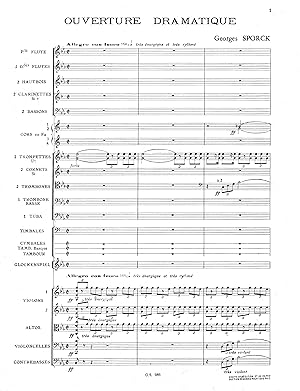 OUVERTURE DRAMATIQUE pour Orchestre. FULL SCORE.