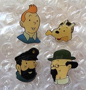 Pin's Tintin - Milou - Capitaine Haddock - Professeur Tournesol.