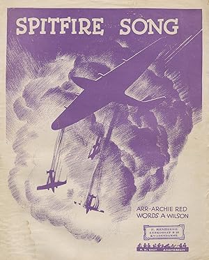 Antique Print-MUSIC SHEET AND SONG TEXT-THE SPITFIRE SONG-Anonymous-ca. 1946