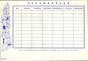 Bild des Verkäufers für Stundenplan, Sparkassen Verlag, Märchen, Baron Münchhausen, Künstler Koser Michaels um 1950 zum Verkauf von akpool GmbH