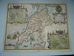 Caernarfonshire Wales, 1620 by John Speed - Caernarfon, Snowdon, Gwynedd, Bangor, Conwy, Llandudn...