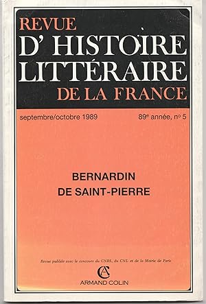 Bernardin de Saint-Pierre. Dossier in Revue d'histoire littéraire de la France