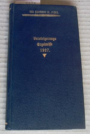 Versteigerungsergebnisse 1927. = Der Cicerone, XIX. Jahrgang.