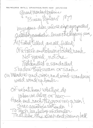 AUTOGRAPH MANUSCRIPT