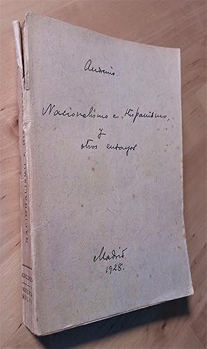 Bild des Verkufers fr Nacionalismo e Hispanismo y otros ensayos zum Verkauf von Llibres Bombeta