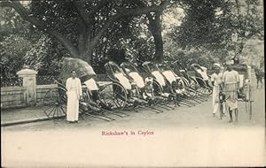 Bild des Verkufers fr Ansichtskarte / Postkarte Ceylon Sri Lanka, Rickshaws, Einheimische zum Verkauf von akpool GmbH