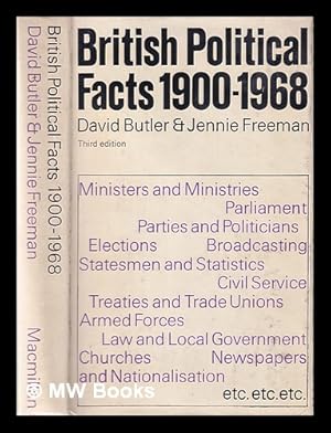 Image du vendeur pour British political facts, 1900-1968 / by David Butler & Jennie Freeman Third Edition mis en vente par MW Books Ltd.