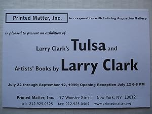 Imagen del vendedor de Larry Clark Tulsa and Artists  Books Printed Matter 1999 Exhibition invite postcard a la venta por ANARTIST