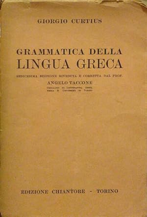 Seller image for GRAMMATICA DELLA LINGUA GRECA. for sale by Livraria Castro e Silva