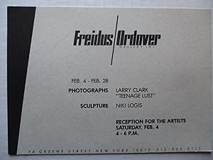 Seller image for Larry Clark Teenage Lust Freidus / Ordover Gallery Feb 4 - 28 Exhibition invite postcard for sale by ANARTIST