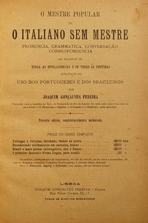 O MESTRE POPULAR OU O ITALIANO SEM MESTRE. [3.ª EDIÇÃO]