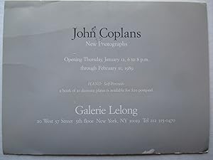 Bild des Verkufers fr John Coplans New Photographs Galerie Lelong 1989 Exhibition invite postcard zum Verkauf von ANARTIST