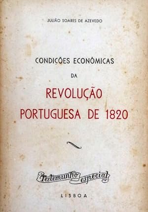 Image du vendeur pour CONDIES ECONMICAS DA REVOLUO DE 1820. mis en vente par Livraria Castro e Silva