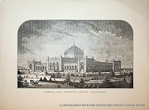 PHILADELPHIA, Pennsylvania, Centennial Exposition, MEMORIAL HALL, antique print ca. 1880