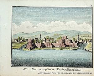KILITBAHIR Castle, fortress in the Dardanelles,Turkey, antique print ca. 1830
