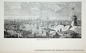 BALTIMORE, Maryland, view form Federal Hill, antique print ca. 1880