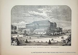 PHILADELPHIA, Pennsylvania, HORTICULTURAL HALL, FAIRMOUNT PARK HORTICULTURE CENTER, antique print...